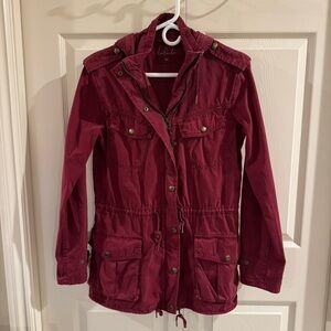 Aritzia Talula Trooper Jacket in Burgundy XS